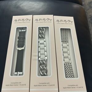 Silver and Black Watch Strap Trio